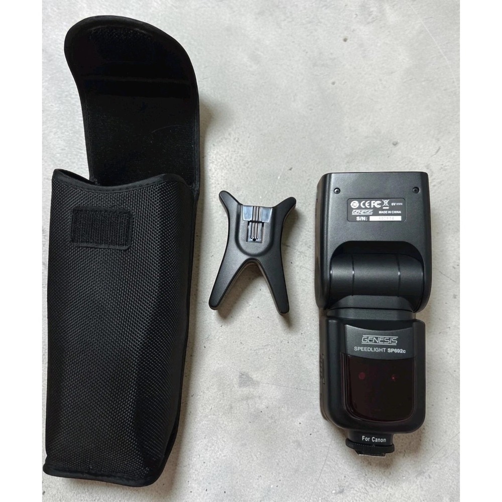 Genesis SP692C Wireless TTL Flash for Canon w/ Carry Bag & Mini Stand Great Cond